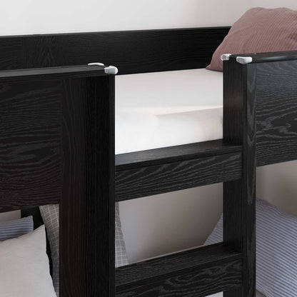 vidaXL Bunk Bed for Kids Black Oak 90 x 200 cm Engineered Wood