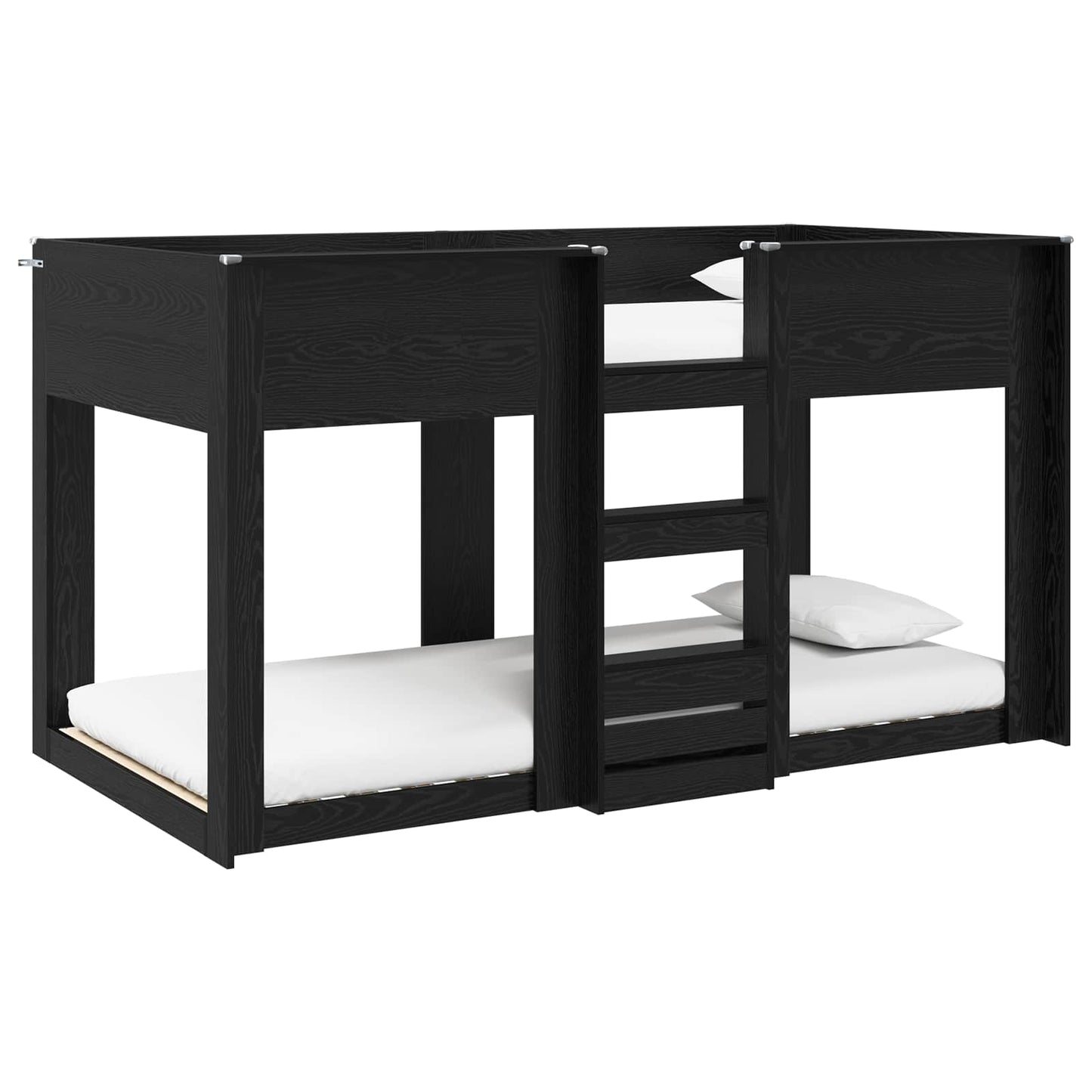 vidaXL Bunk Bed for Kids Black Oak 90 x 200 cm Engineered Wood