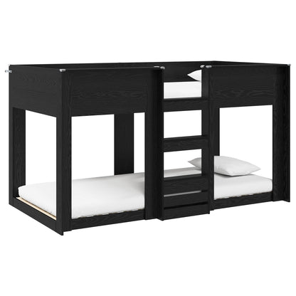 vidaXL Bunk Bed for Kids Black Oak 90 x 200 cm Engineered Wood