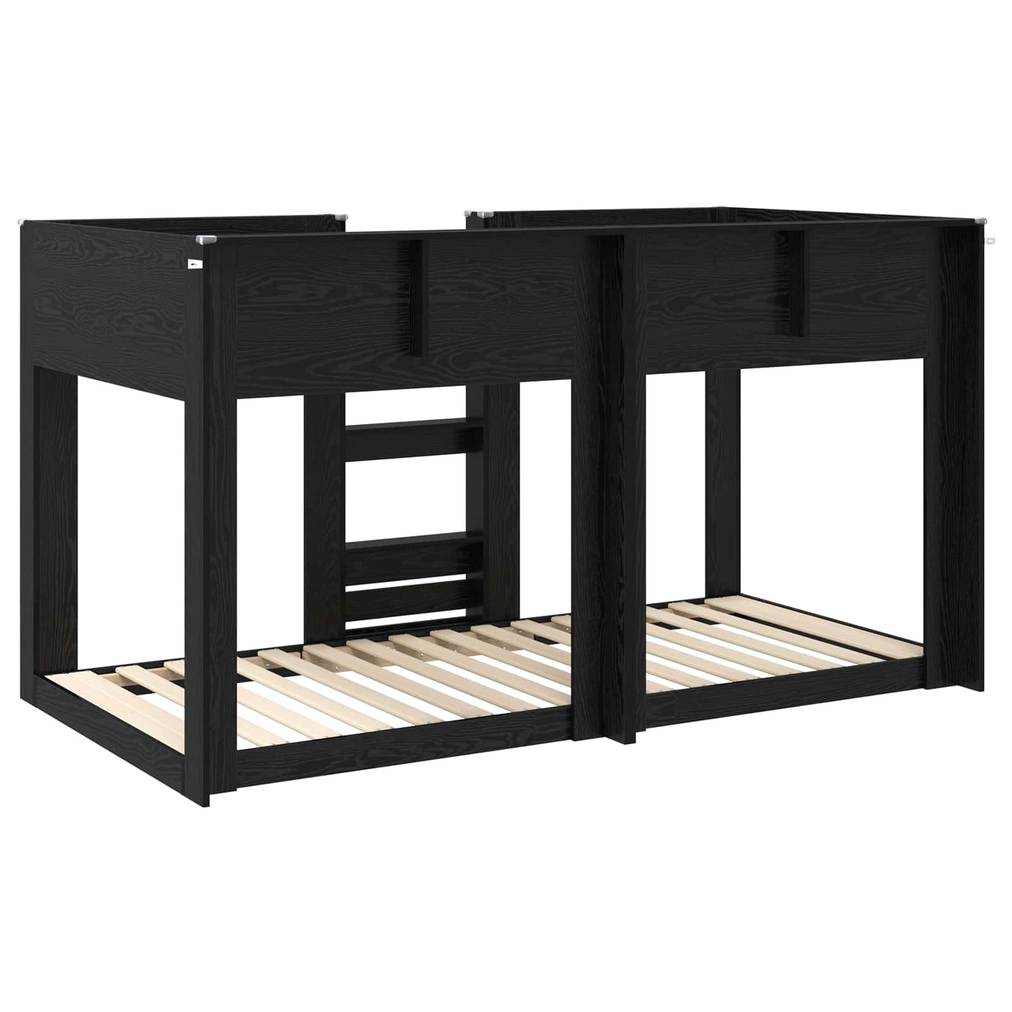 vidaXL Bunk Bed for Kids Black Oak 90 x 200 cm Engineered Wood