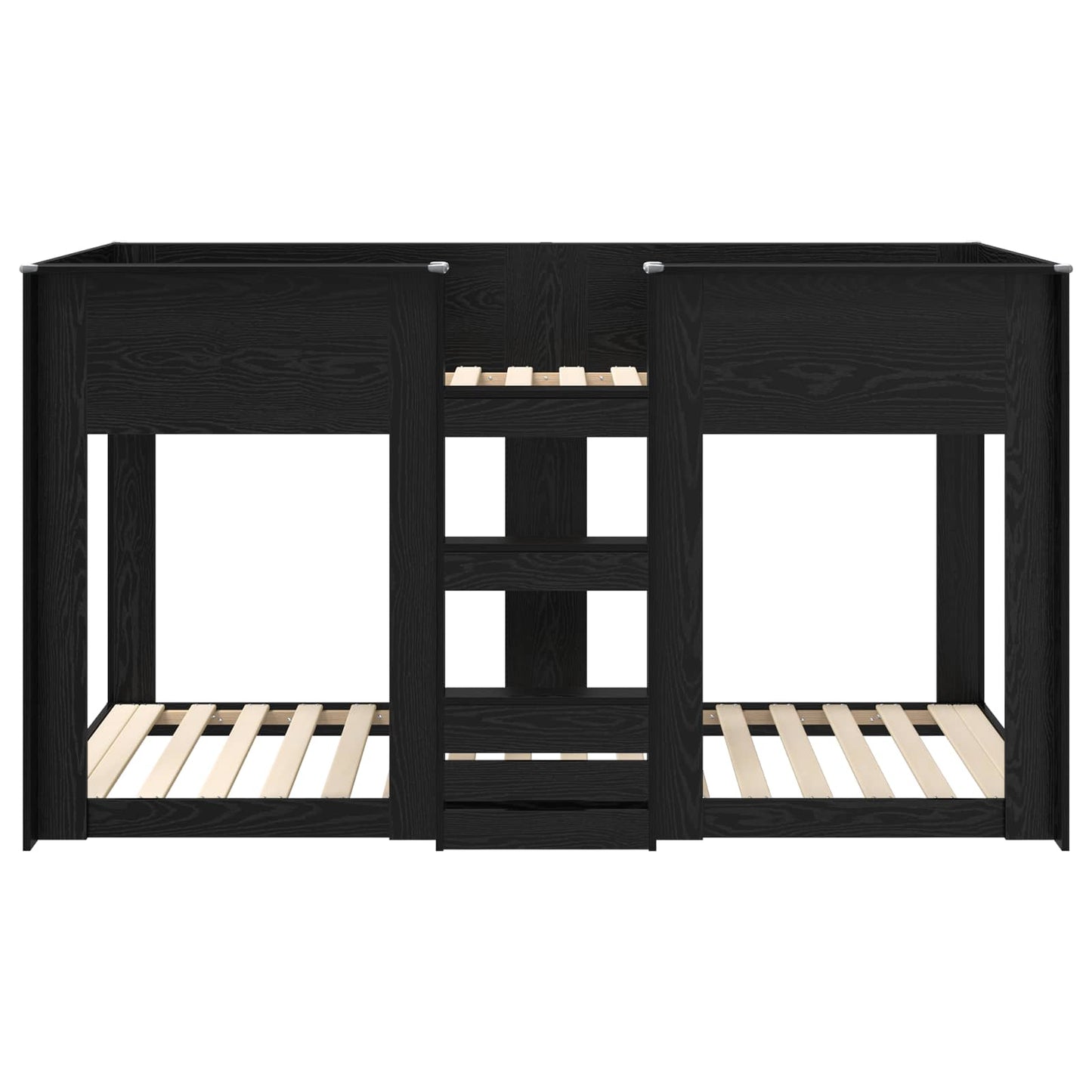vidaXL Bunk Bed for Kids Black Oak 90 x 200 cm Engineered Wood