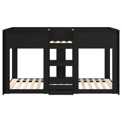 vidaXL Bunk Bed for Kids Black Oak 90 x 200 cm Engineered Wood