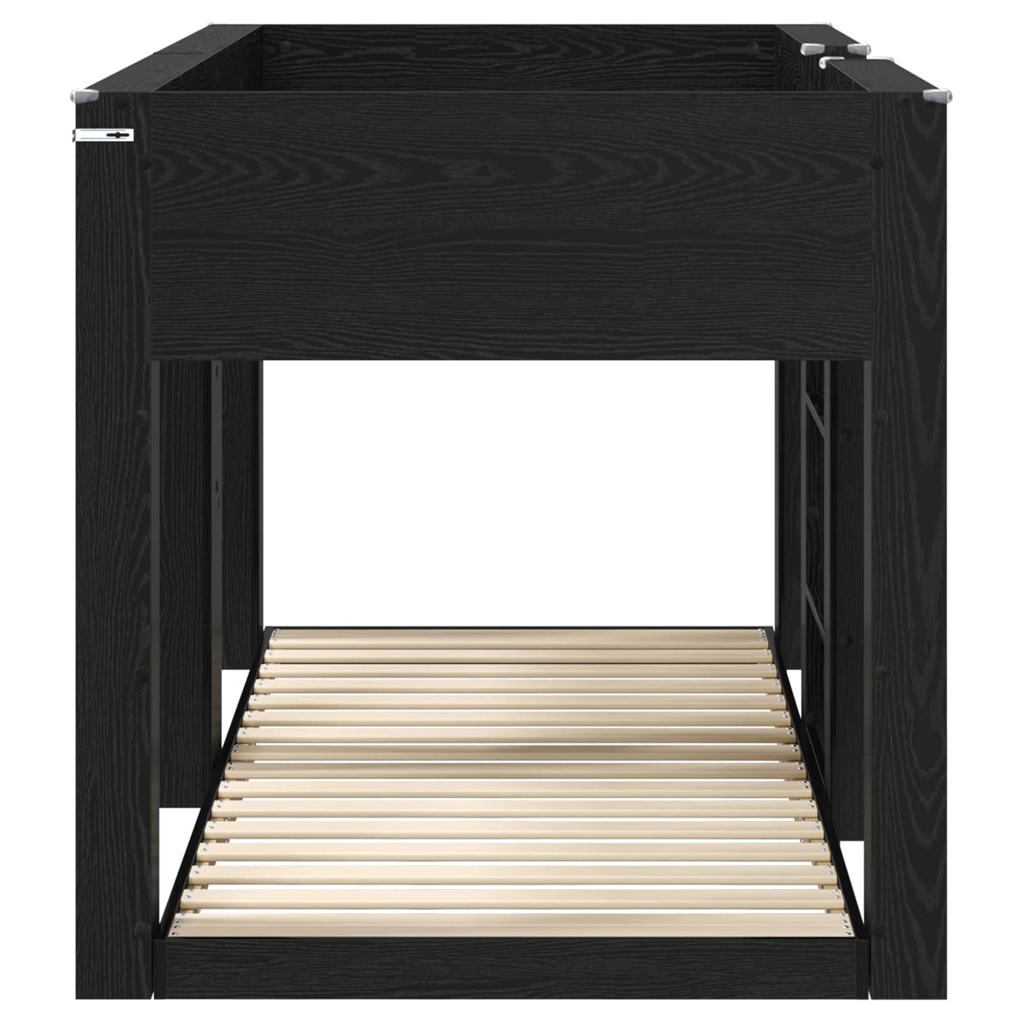 vidaXL Bunk Bed for Kids Black Oak 90 x 200 cm Engineered Wood