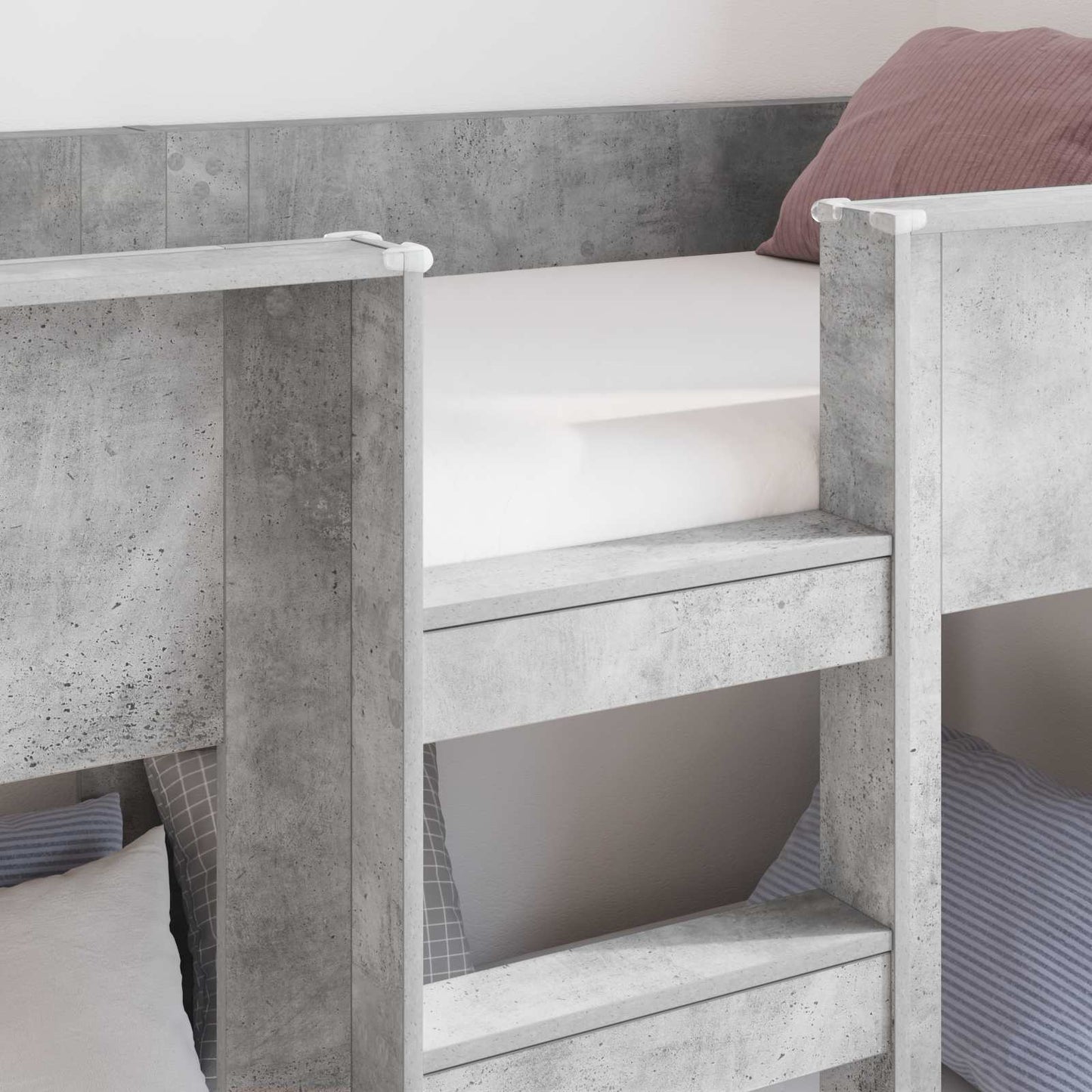 vidaXL Bunk Bed for Kids Concrete Grey 90 x 200 cm Engineered Wood