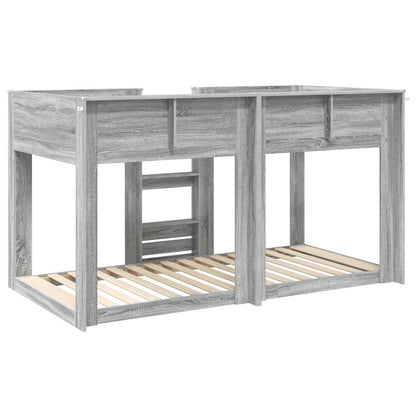vidaXL Bunk Bed for Kids Grey Sonoma 90 x 200 cm Engineered Wood