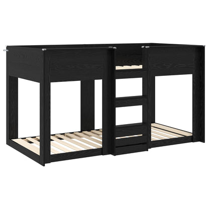 vidaXL Bunk Bed for Kids Black Oak 100 x 200 cm Engineered Wood