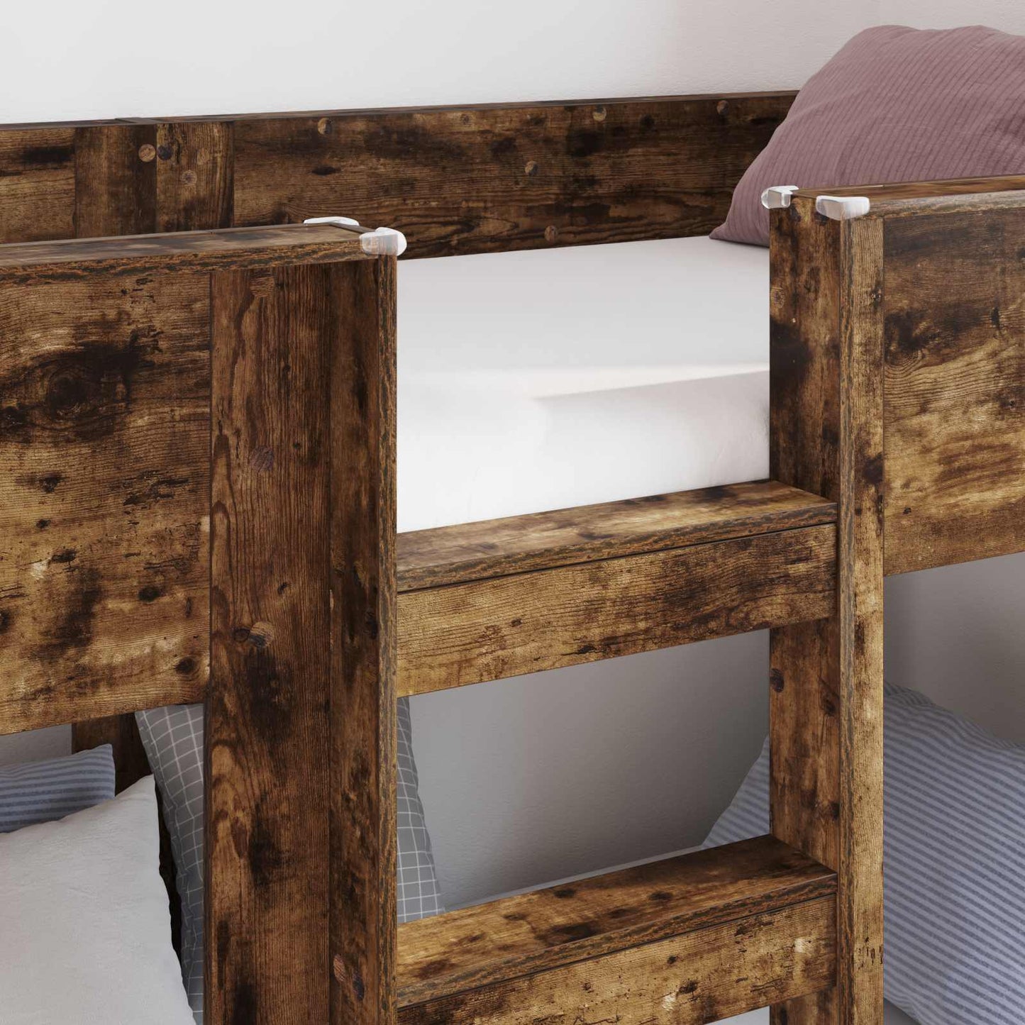 vidaXL Bunk Bed for Kids Smoked Oak 100 x 200 cm Engineered Wood