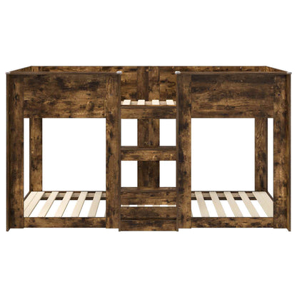 vidaXL Bunk Bed for Kids Smoked Oak 100 x 200 cm Engineered Wood