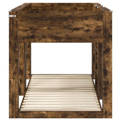 vidaXL Bunk Bed for Kids Smoked Oak 100 x 200 cm Engineered Wood