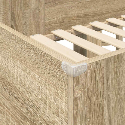 vidaXL Loft Bed Frame with Desk Sonoma Oak 75 x 190 cm Engineered Wood