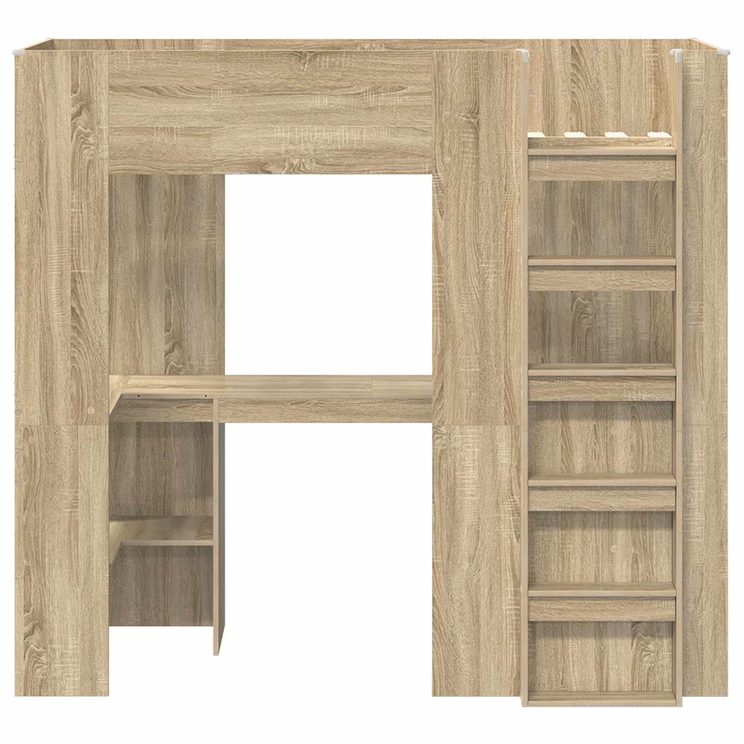 vidaXL Loft Bed Frame with Desk Sonoma Oak 75 x 190 cm Engineered Wood