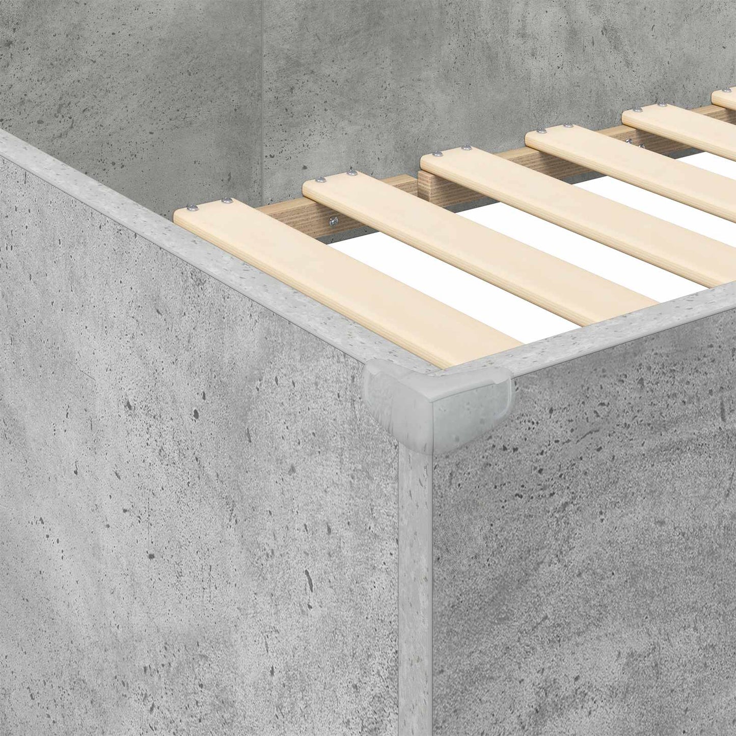 vidaXL Loft Bed Frame with Desk with Shelf Concrete Grey 75 x 190 cm