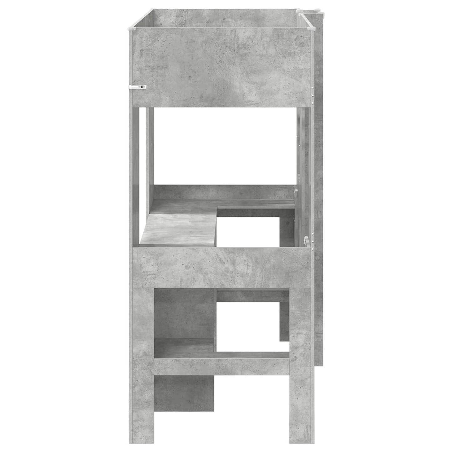vidaXL Loft Bed Frame with Desk with Shelf Concrete Grey 75 x 190 cm