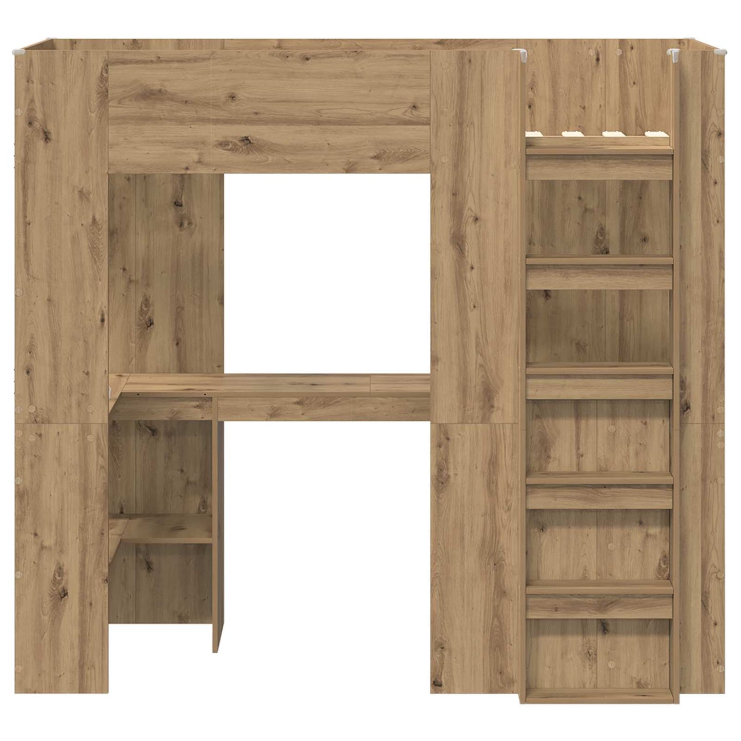 vidaXL Loft Bed Frame with Desk with Shelf Artisan Oak 75 x 190 cm