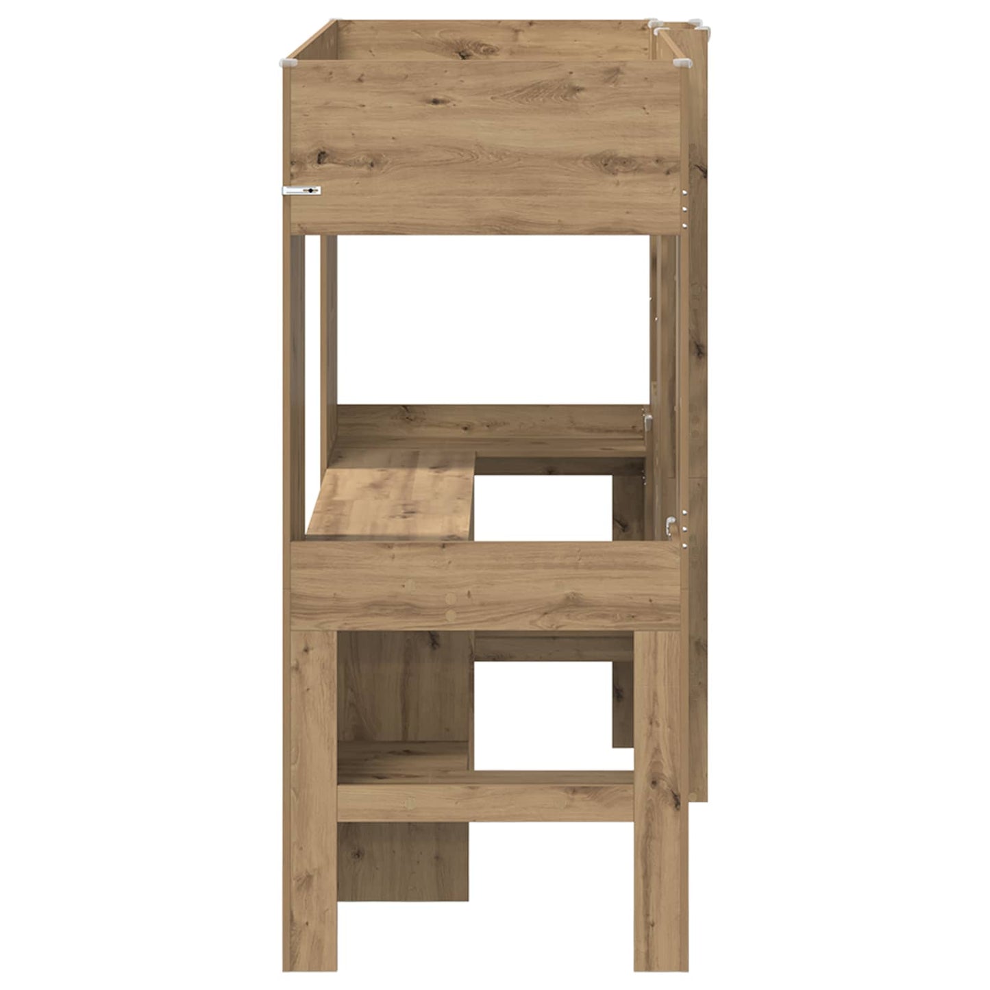 vidaXL Loft Bed Frame with Desk with Shelf Artisan Oak 75 x 190 cm