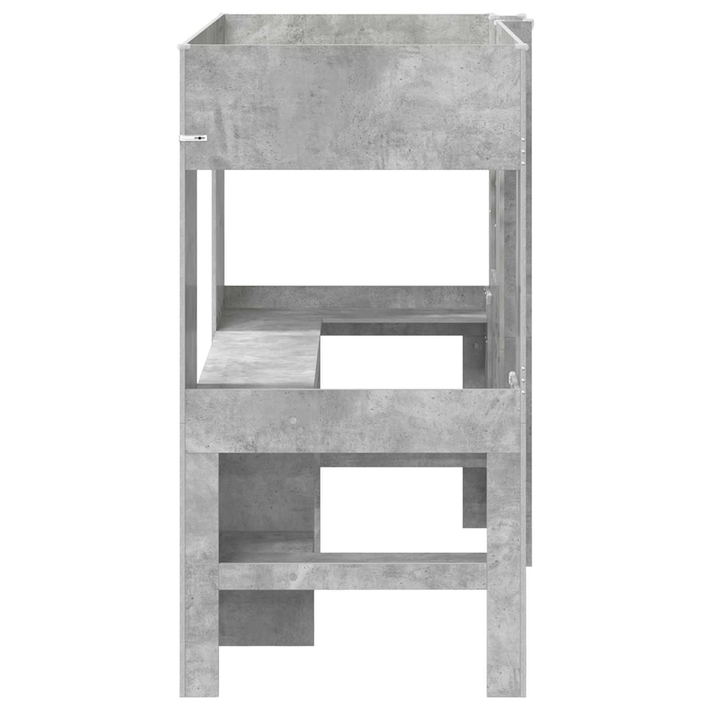 vidaXL Loft Bed Frame with Desk with Shelf Concrete Grey 90 x 190 cm