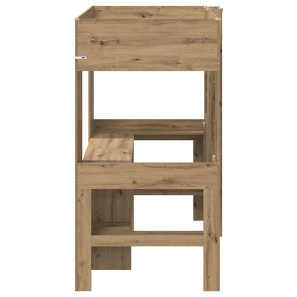 vidaXL Loft Bed Frame with Desk with Shelf Artisan Oak 90 x 190 cm