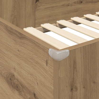 vidaXL Loft Bed Frame with Desk with Shelf Artisan Oak 80 x 200 cm