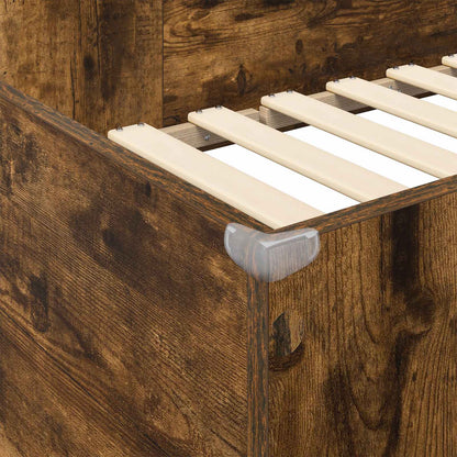 vidaXL Loft Bed Frame with Desk Smoked Oak 90 x 200 cm Engineered Wood