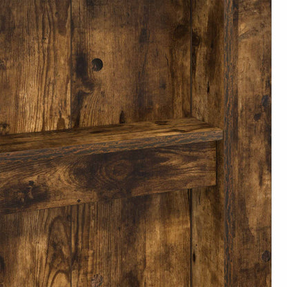 vidaXL Loft Bed Frame with Desk Smoked Oak 90 x 200 cm Engineered Wood