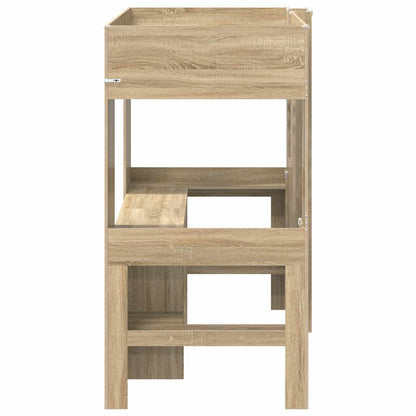 vidaXL Loft Bed Frame with Desk with Storage Sonoma Oak 100 x 200 cm