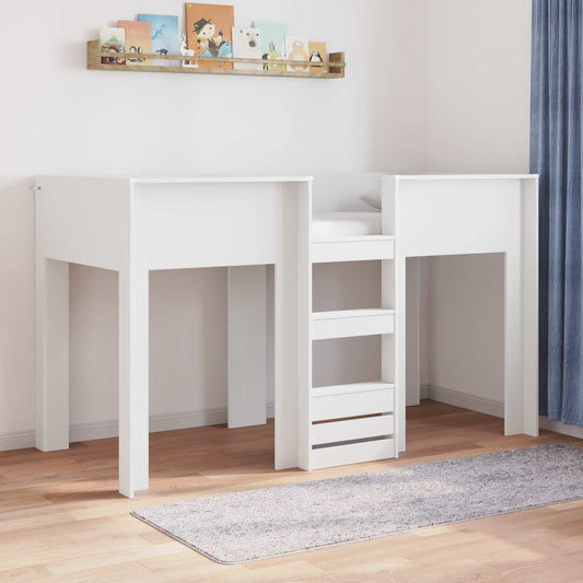 vidaXL Bunk Bed for Kids White 75 x 190 cm Engineered wood