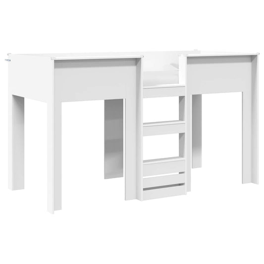 vidaXL Bunk Bed for Kids White 75 x 190 cm Engineered wood