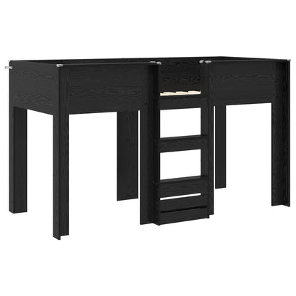 vidaXL Bunk Bed for Kids Black Oak 75 x 190 cm Engineered wood
