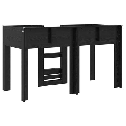 vidaXL Bunk Bed for Kids Black Oak 75 x 190 cm Engineered wood