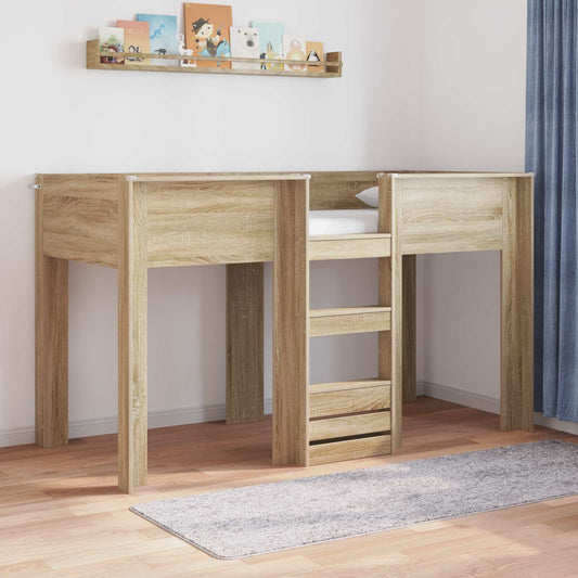 vidaXL Bunk Bed for Kids Sonoma Oak 75 x 190 cm Engineered wood