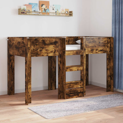 vidaXL Bunk Bed for Kids Smoked Oak 75 x 190 cm Engineered wood