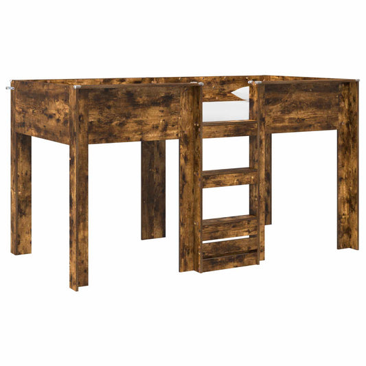 vidaXL Bunk Bed for Kids Smoked Oak 90 x 190 cm Engineered wood