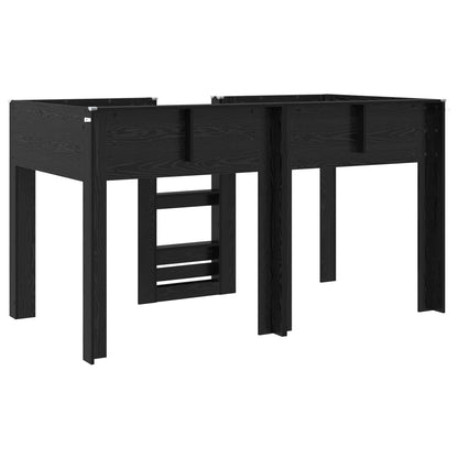 vidaXL Bunk Bed for Kids Black Oak 80 x 200 cm Engineered wood