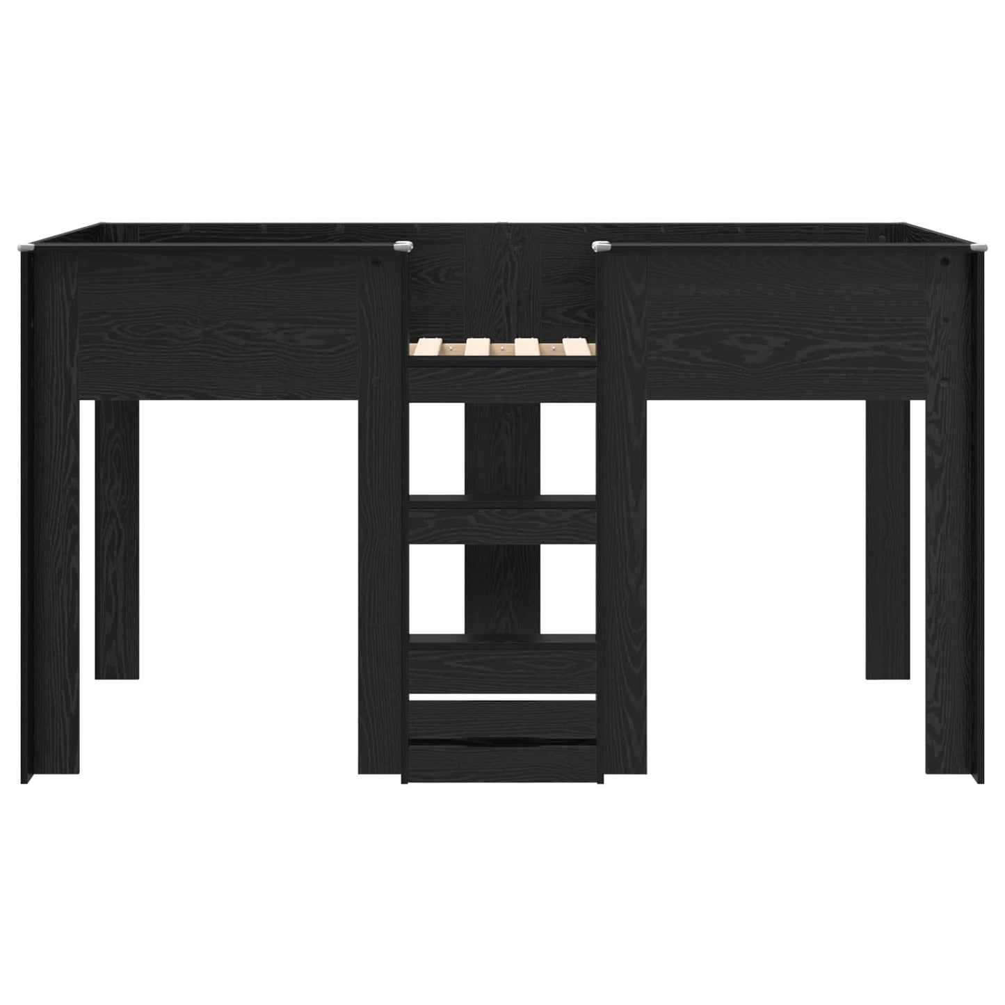 vidaXL Bunk Bed for Kids Black Oak 80 x 200 cm Engineered wood