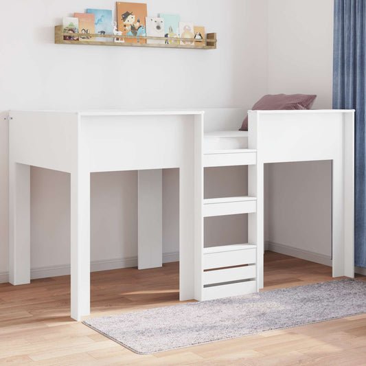 vidaXL Bunk Bed for Kids White 90 x 200 cm Engineered wood