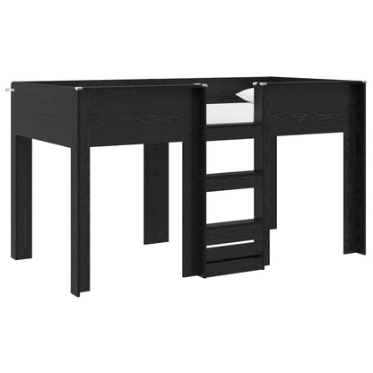 vidaXL Bunk Bed for Kids Black Oak 90 x 200 cm Engineered wood