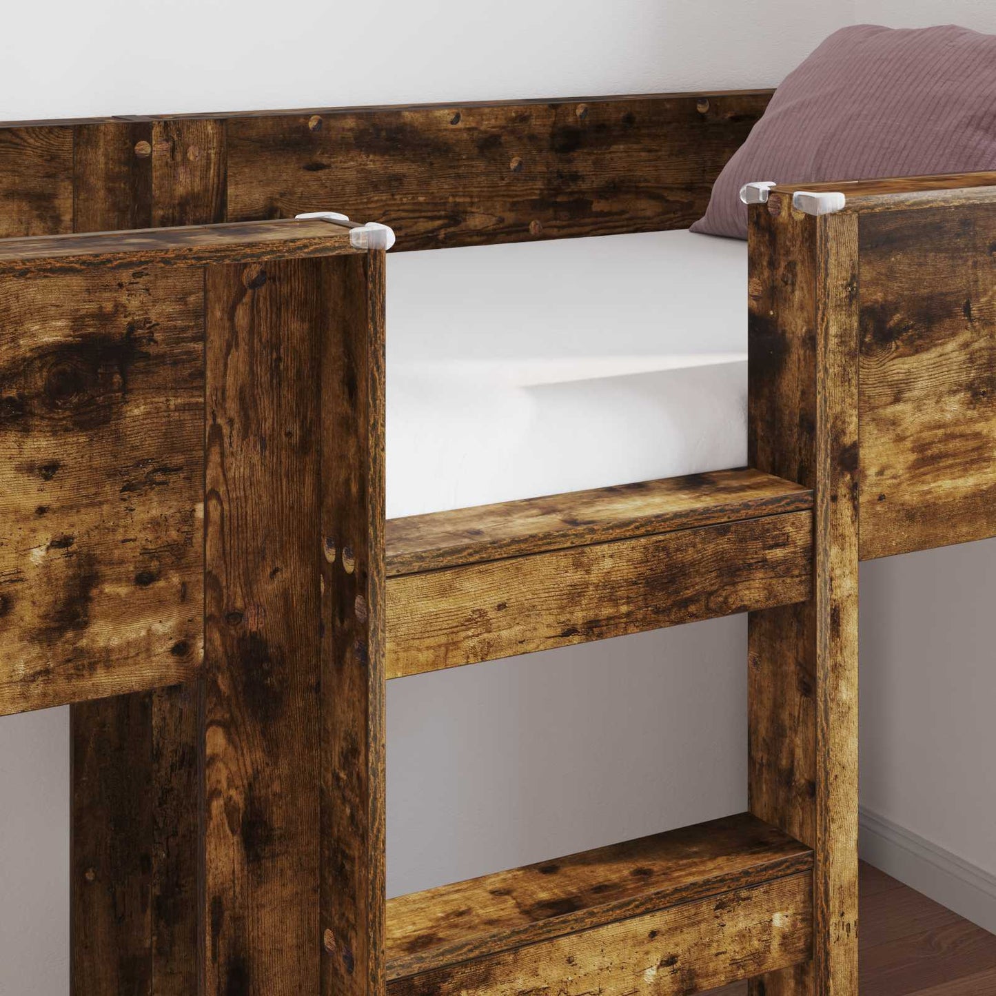 vidaXL Bunk Bed for Kids Smoked Oak 90 x 200 cm Engineered wood