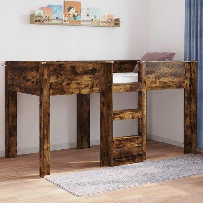 vidaXL Bunk Bed for Kids Smoked Oak 90 x 200 cm Engineered wood