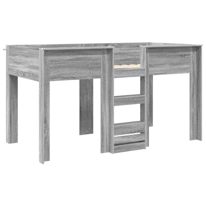 vidaXL Bunk Bed for Kids Grey Sonoma 90 x 200 cm Engineered wood
