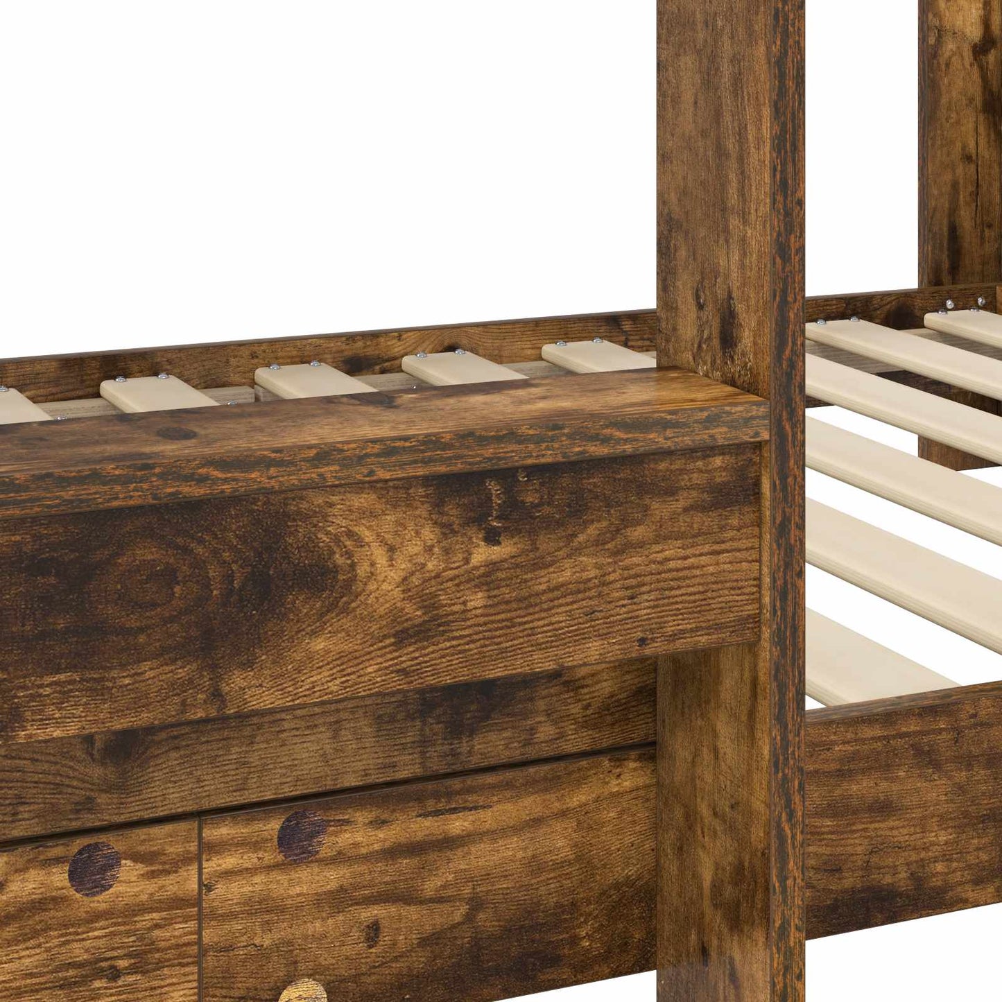 vidaXL Bunk Bed for Kids Smoked Oak 100 x 200 cm Engineered Wood