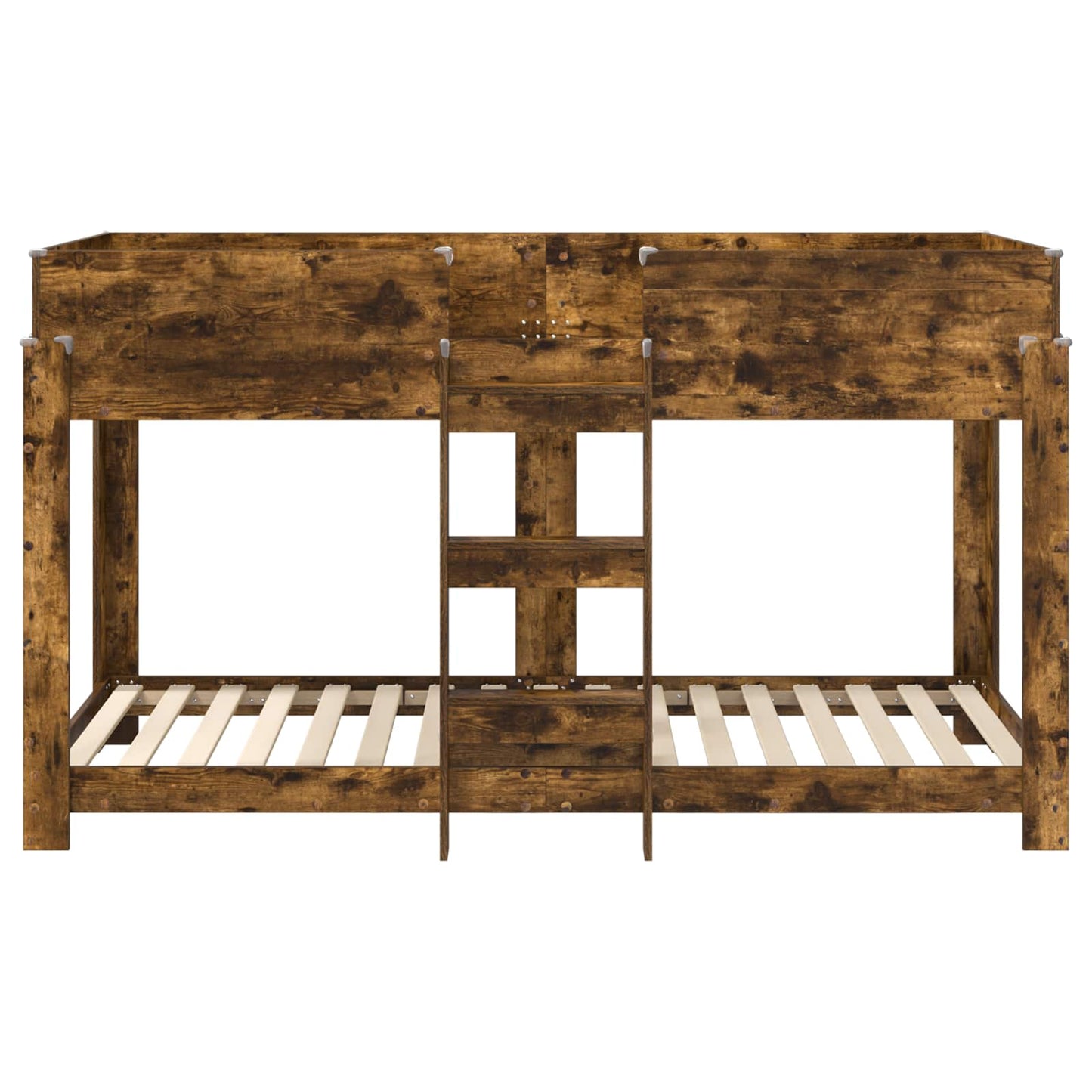 vidaXL Bunk Bed for Kids Smoked Oak 100 x 200 cm Engineered Wood