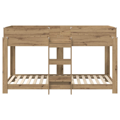vidaXL Bunk Bed for Kids Artisan Oak 100 x 200 cm Engineered Wood