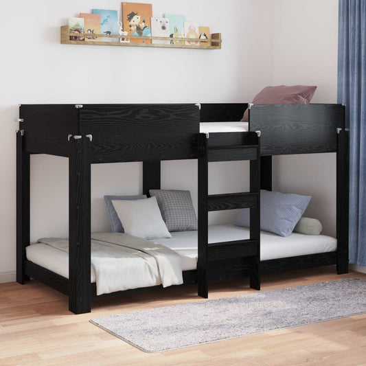 vidaXL Bunk Bed for Kids Black Oak 80 x 200 cm Engineered Wood