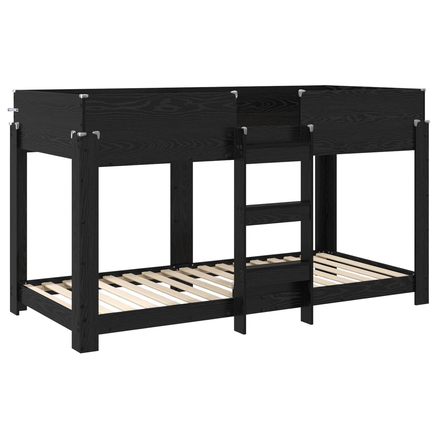 vidaXL Bunk Bed for Kids Black Oak 80 x 200 cm Engineered Wood