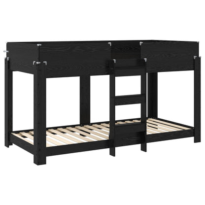 vidaXL Bunk Bed for Kids Black Oak 80 x 200 cm Engineered Wood