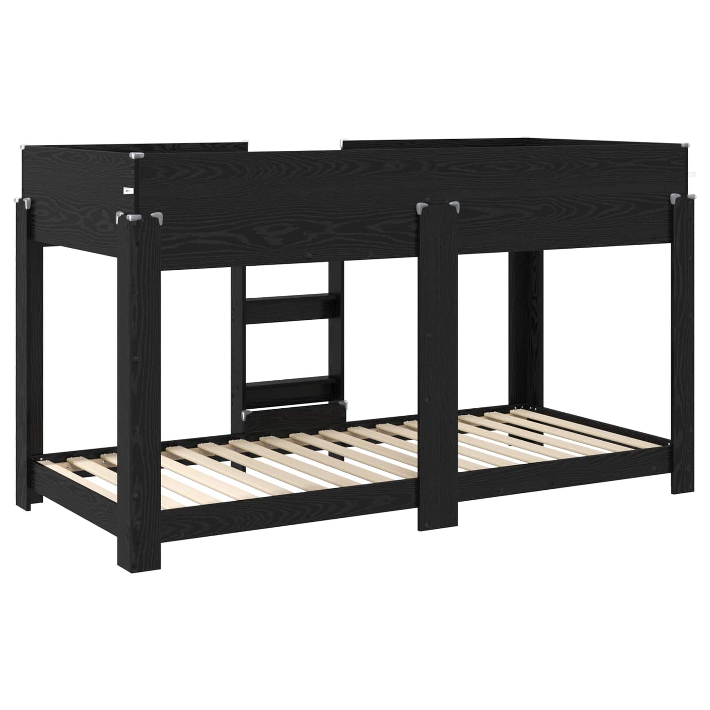 vidaXL Bunk Bed for Kids Black Oak 80 x 200 cm Engineered Wood