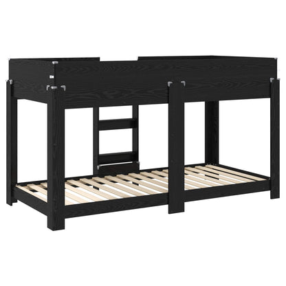 vidaXL Bunk Bed for Kids Black Oak 80 x 200 cm Engineered Wood