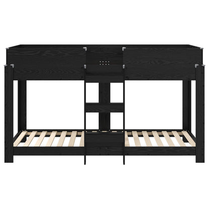 vidaXL Bunk Bed for Kids Black Oak 80 x 200 cm Engineered Wood