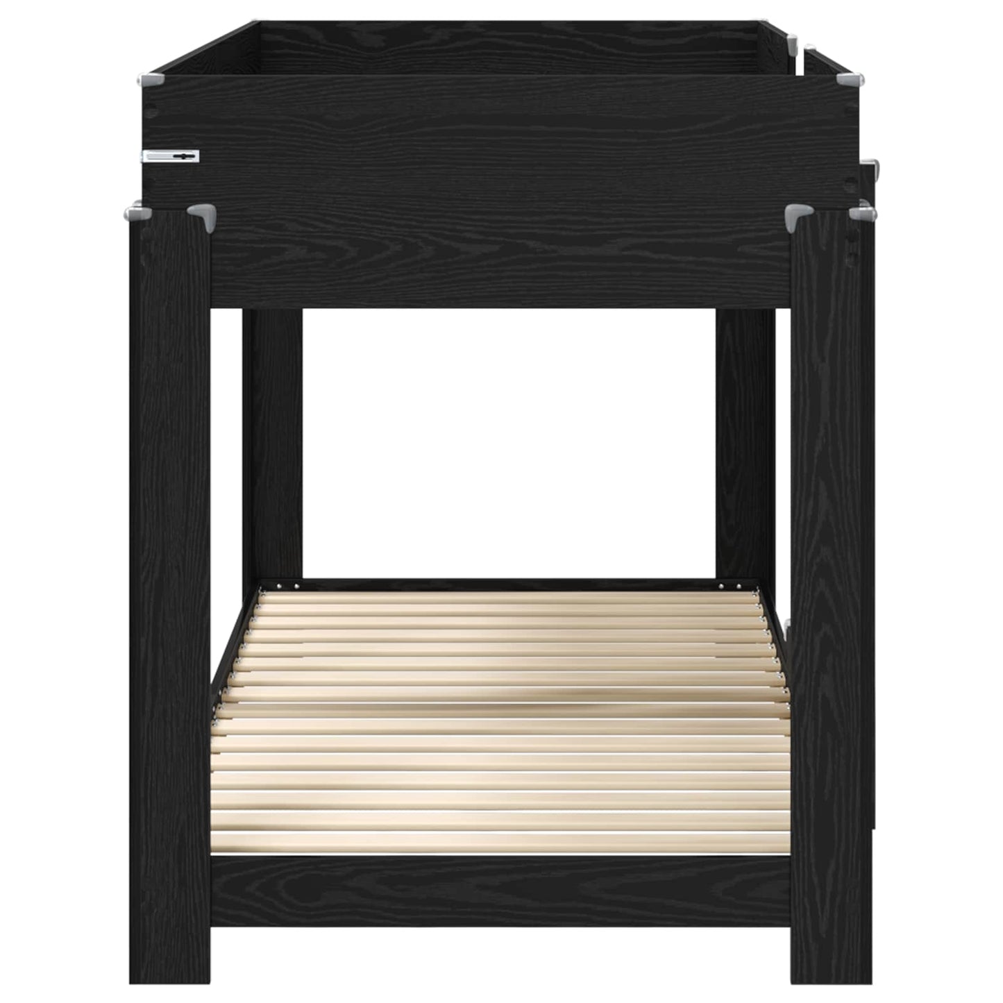 vidaXL Bunk Bed for Kids Black Oak 80 x 200 cm Engineered Wood