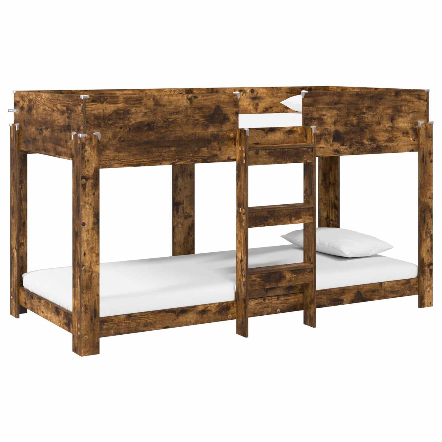 vidaXL Bunk Bed for Kids Smoked Oak 80 x 200 cm Engineered Wood